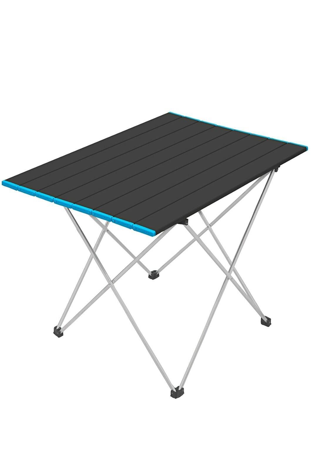 Wilderix Alüminyum Katlanabilir Kamp & Piknik Masası – Siyah, Geniş Model (66 × 47 × 51 cm)