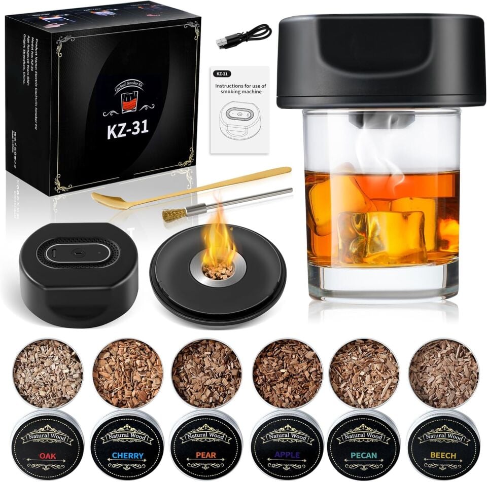 Wilderix Elektrikli Tütsü Makinesi – Premium Kokteyl & Viski Aroma Seti