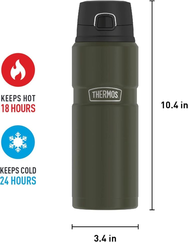 Thermos SK 4000 King Series 710 ml. Çelik Hand Mug Termos Haki