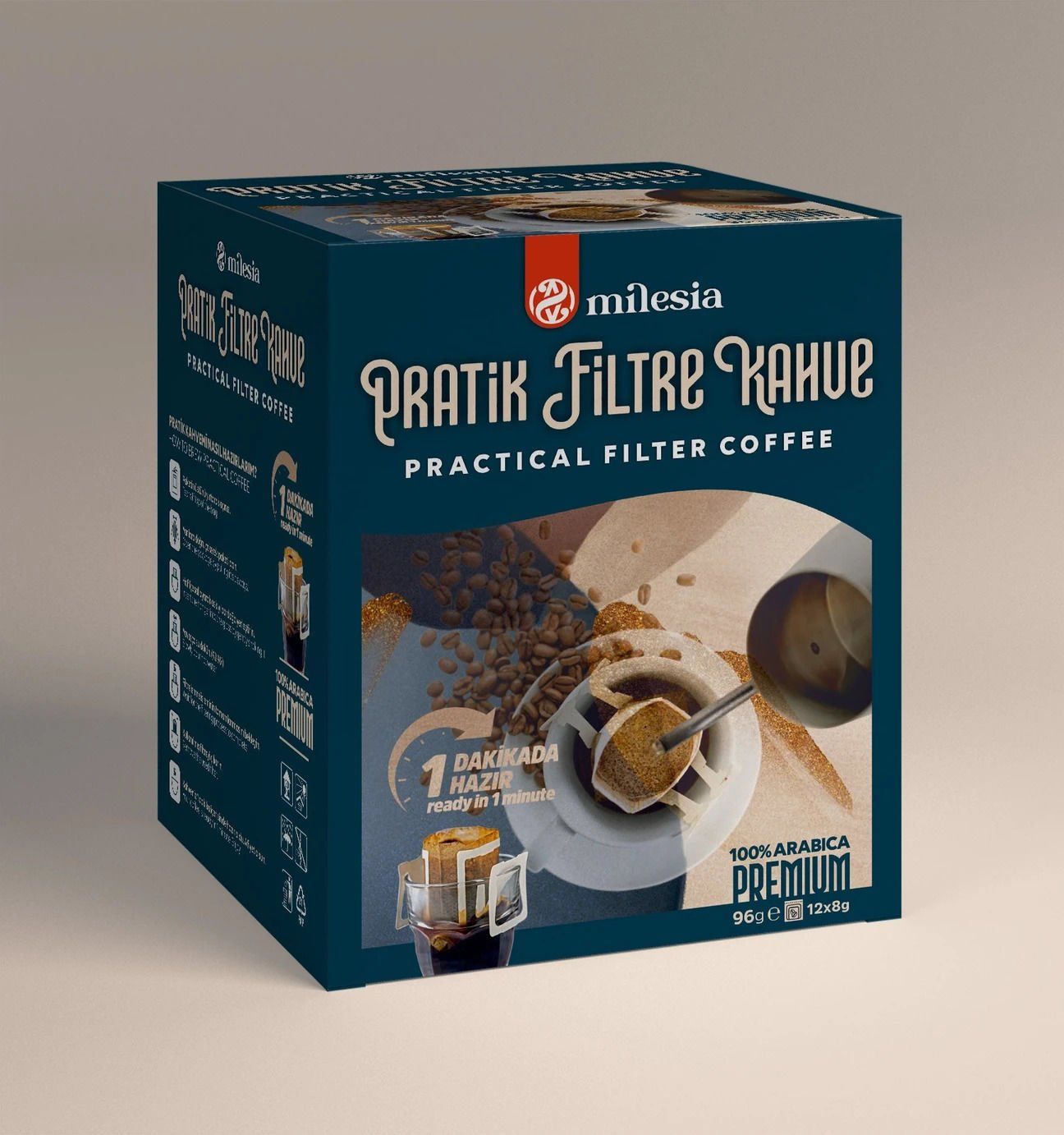 Milesia Pratik Filtre Kahve Premium Tekli Paket