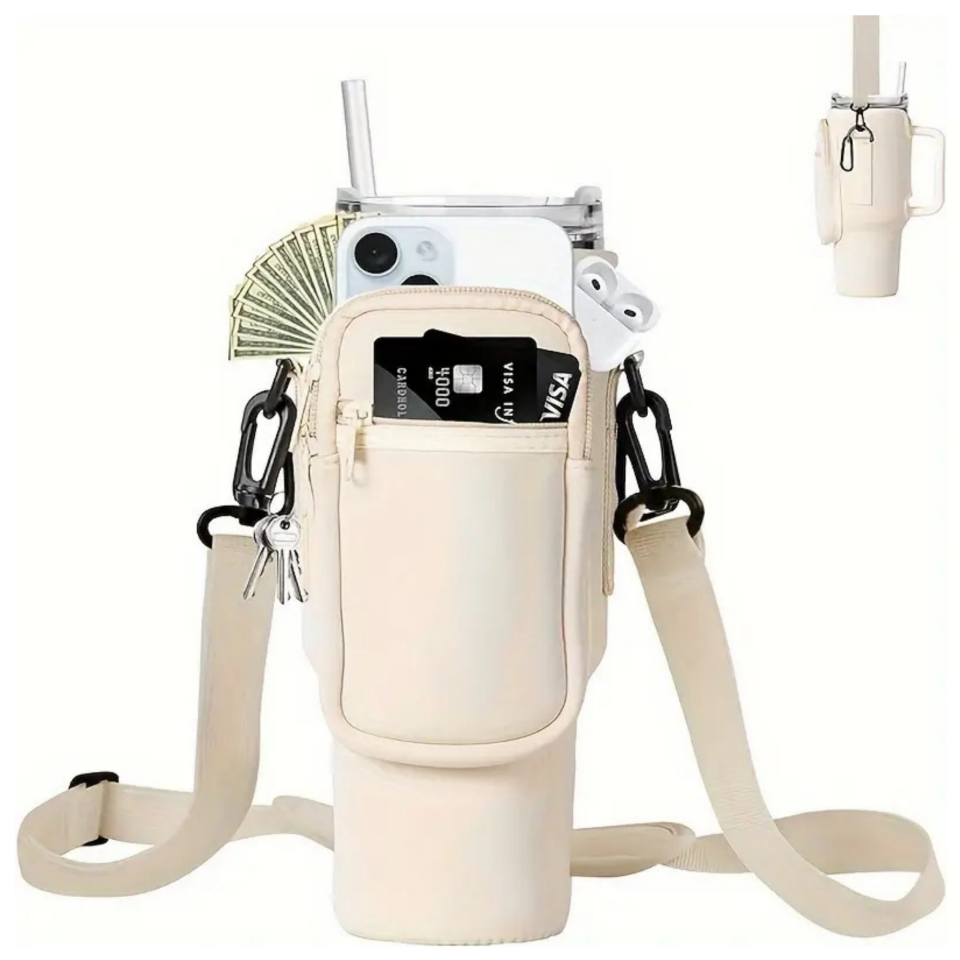 Quencher Çanta Seti Telefon Cepli Bej