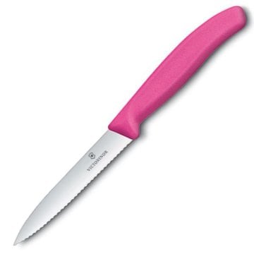 Victorinox Soyma Bıçağı Tırtıklı Pembe 10 cm 6.7736.L5