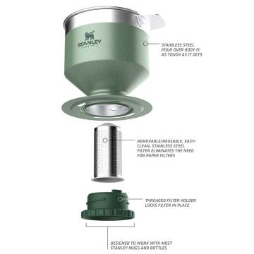 Stanley Klasik Brew Pour Over Paslanmaz Çelik Kahve Demleyici Yeşil