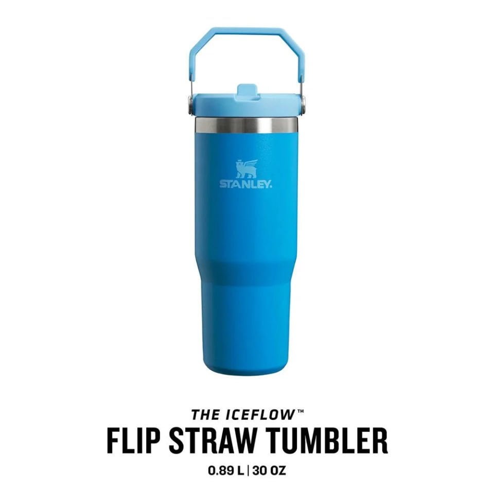 Stanley The IceFlow Flip Straw Pipetli Termos Bardak 0,89 LT  - Açık Mavi
