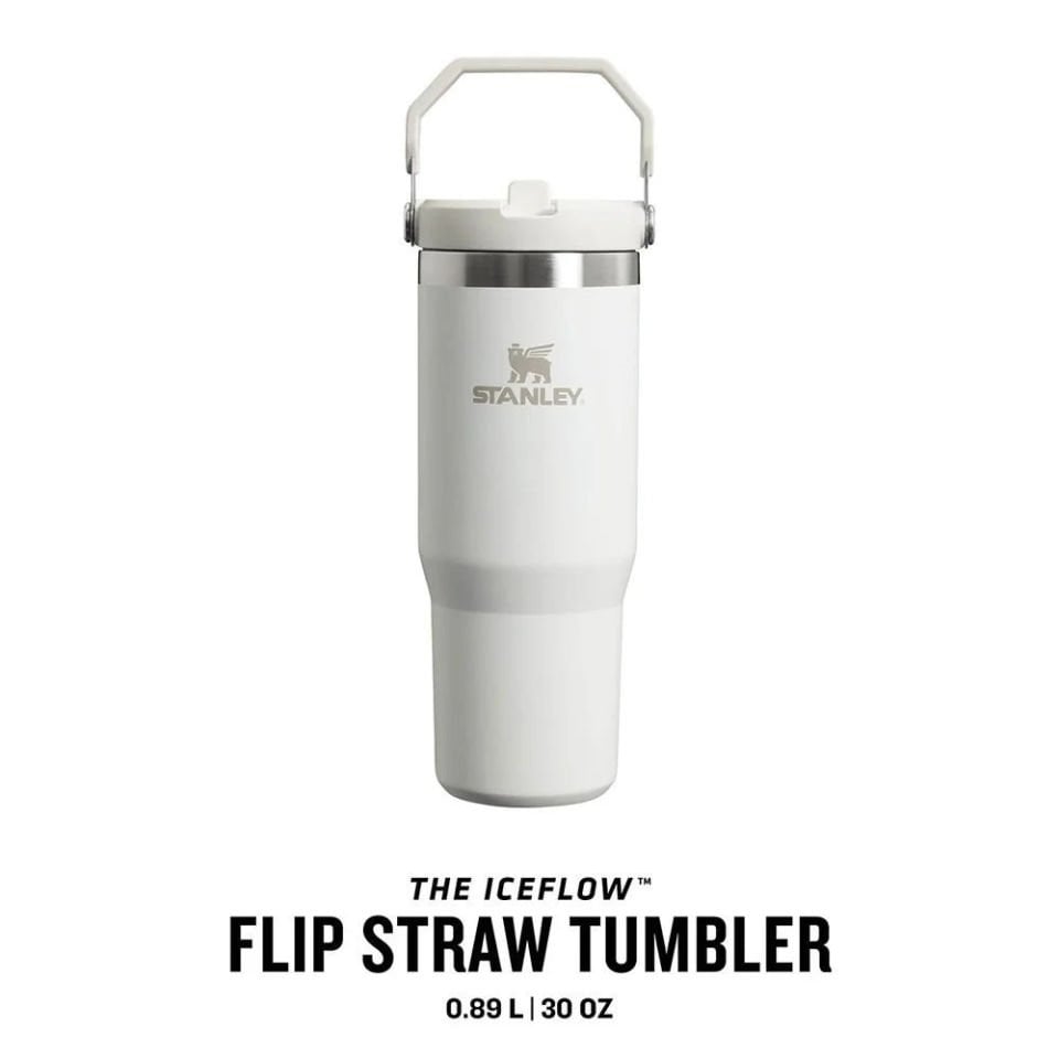 Stanley The IceFlow Flip Straw Pipetli Termos Bardak 0,89 LT - BUZ BEYAZ
