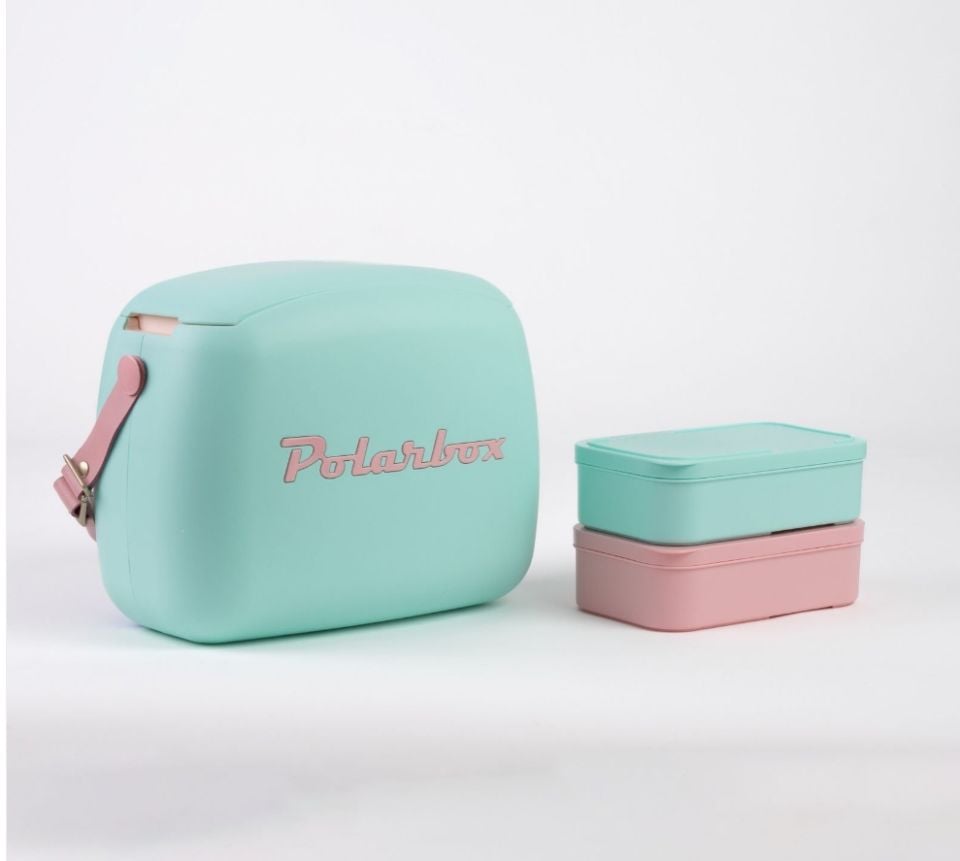 Polarbox Cooler 6 LT - Verde Agua - Rosa Pop  Yemek Termosu Çift Katman