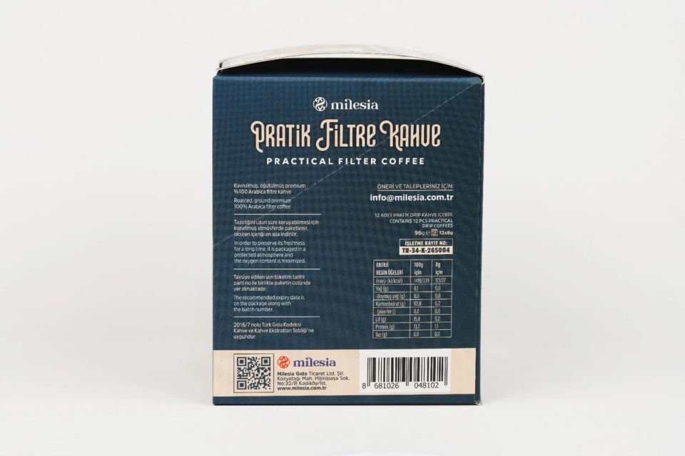 Milesia Pratik Filtre Kahve Premium 12'li