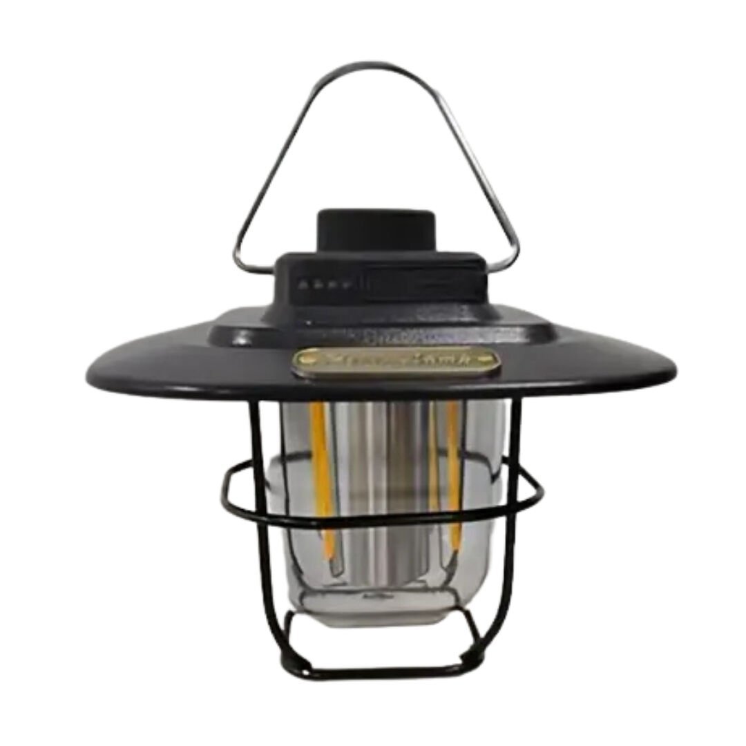 Wilderix Retro Kamp Feneri, 800 Lümen, 5000 mAh Powerbank, USB-C Şarjlı, Ayarlı Işık