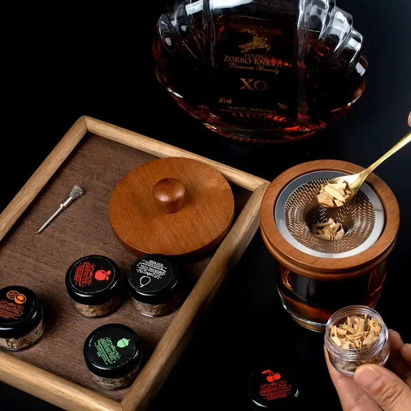 Wilderix Viski Tütsüleme Seti – Doğal Ahşap Aromalı Dumanla Evde Tütsülenmiş Kokteyller