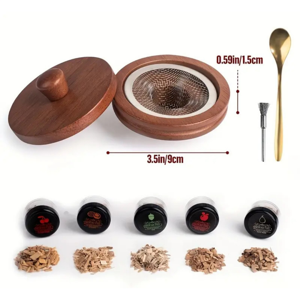 Wilderix Viski Tütsüleme Seti – Doğal Ahşap Aromalı Dumanla Evde Tütsülenmiş Kokteyller