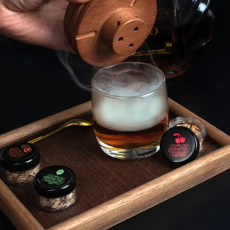 Wilderix Viski Tütsüleme Seti – Doğal Ahşap Aromalı Dumanla Evde Tütsülenmiş Kokteyller