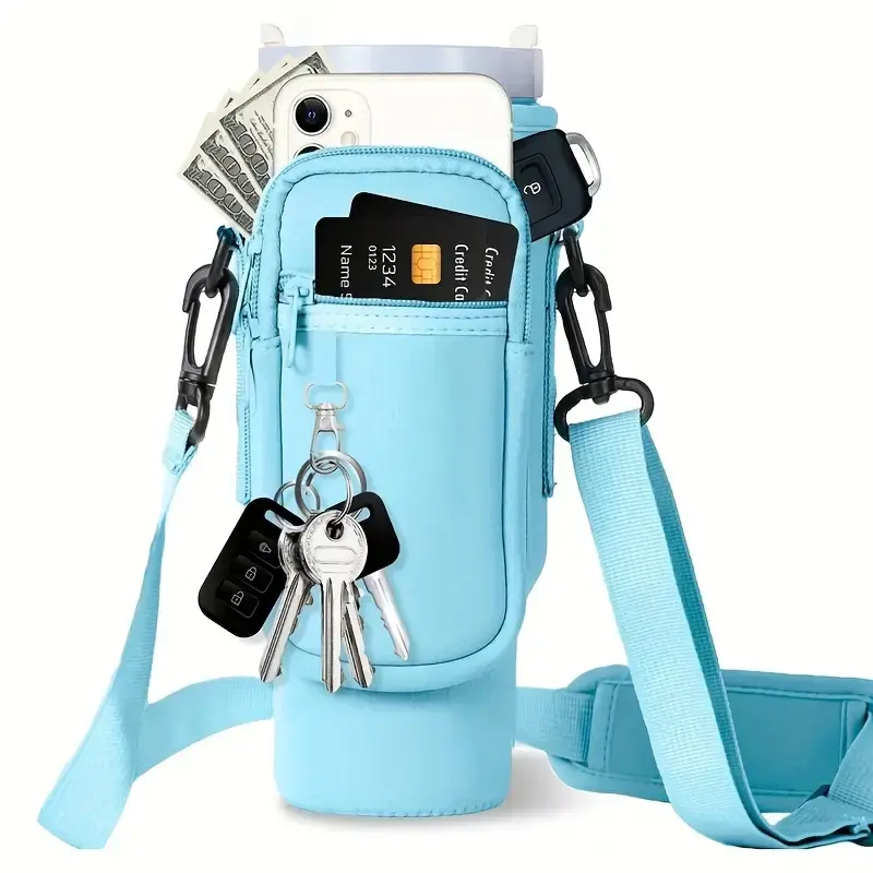 Quencher Çanta Seti Telefon Cepli Açık Mavi